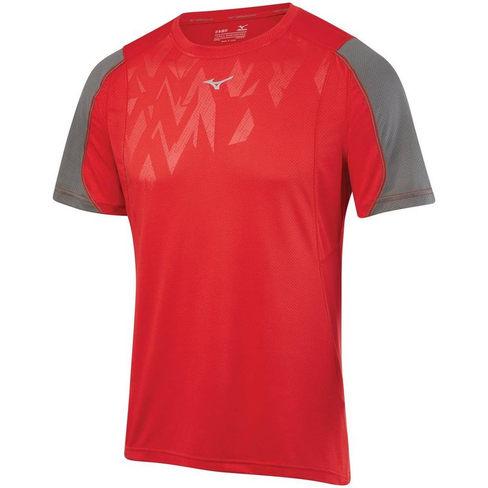 Panske Tričko Mizuno Alpha Vent Bezecke Červené Vypredaj DTRZ35948